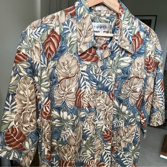 Campia Moda Hawaiian Shirt L Green Fuana S/S Aloha Lounge Size L - Picture 3 of 13